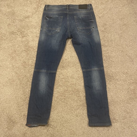 Mens RNT 23 Dark Blue Distressed Jeans Preowned Size 34 - Picture 6 of 6
